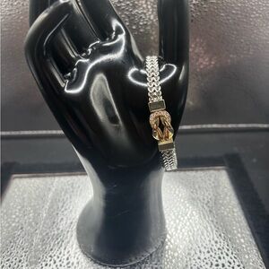 Elegant Gold and Silver Women's Bracelet Magnetic Clasp